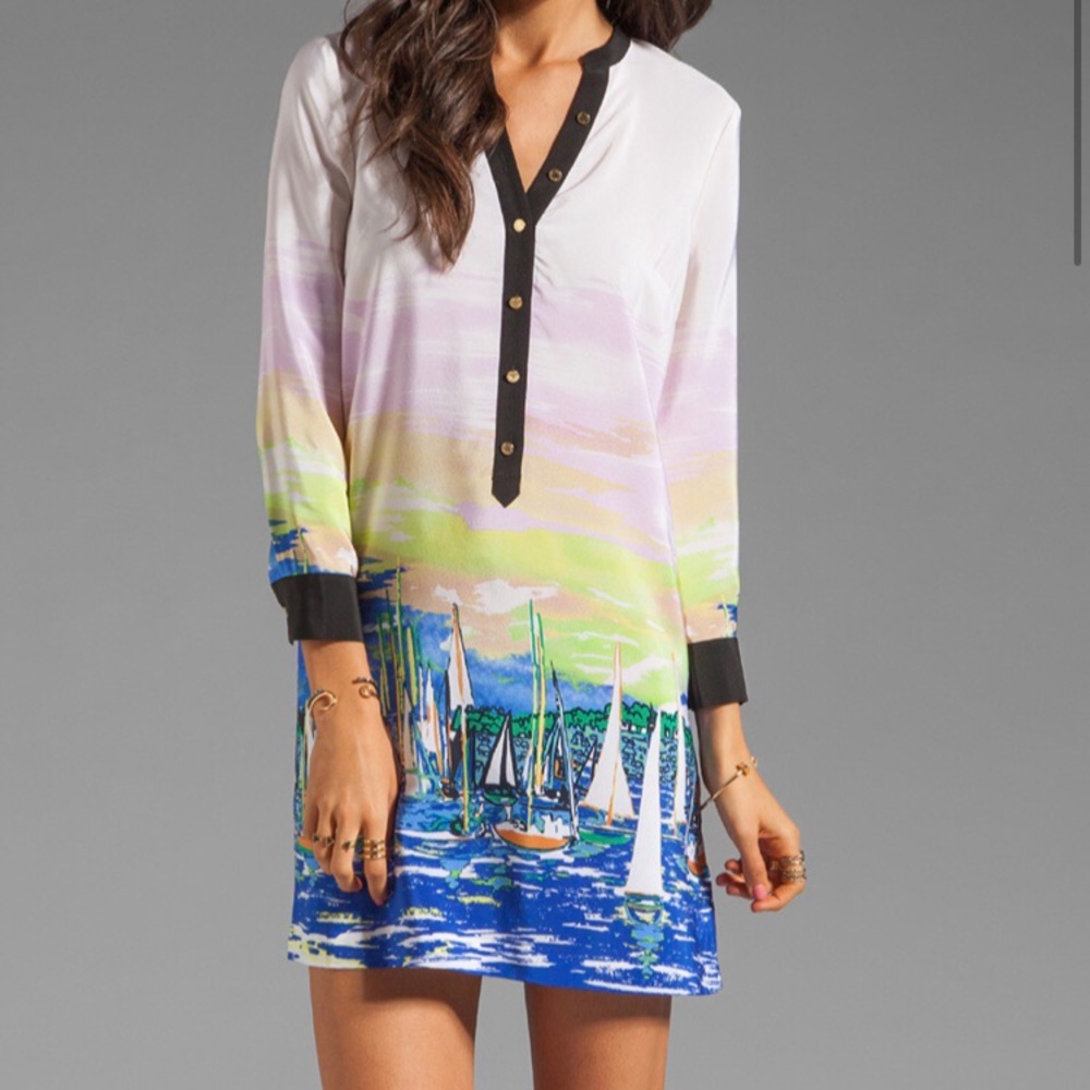 Juicy Couture marina print silk tunic dress